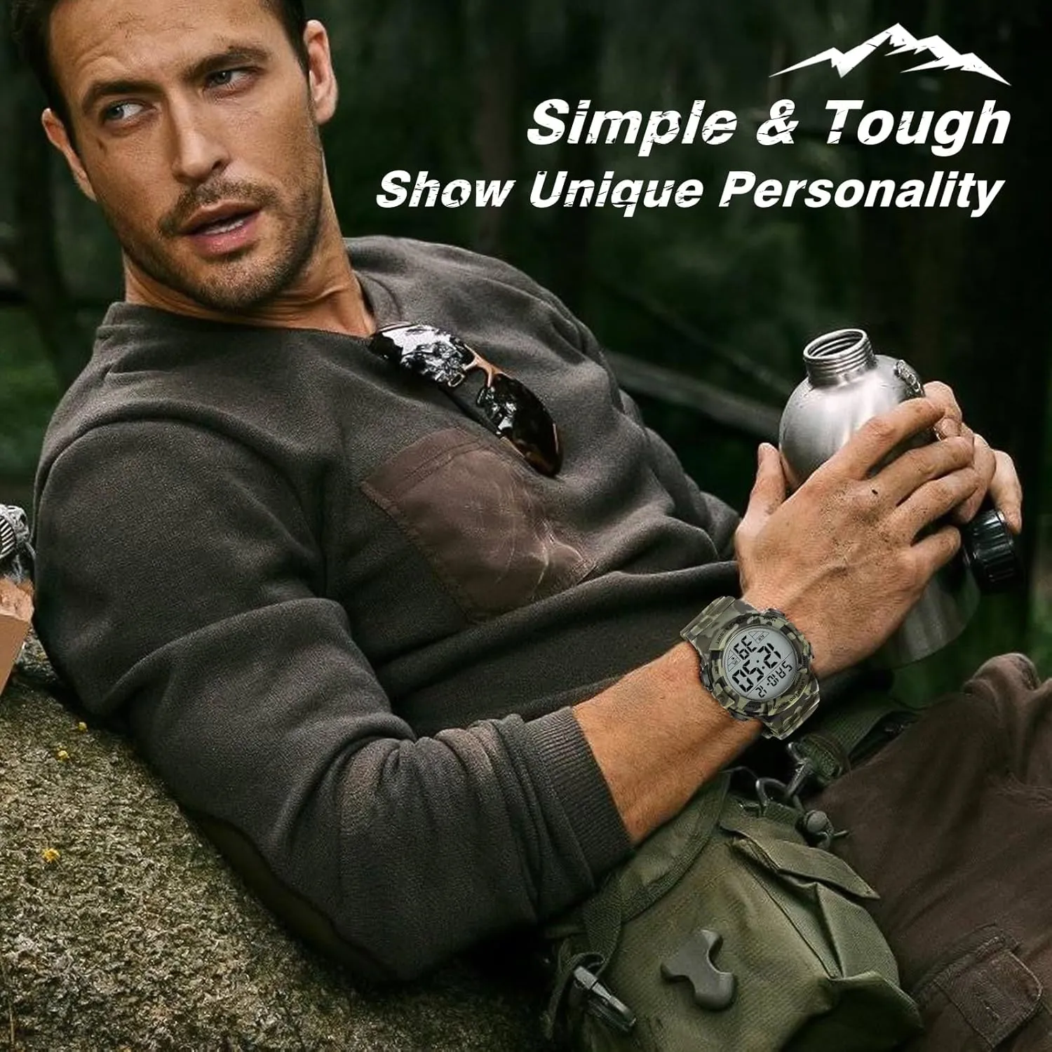 Tactical Watch with Backlight Alarm Stopwatch Wrist Watch Mens Digital Watch, Sport eccentric pray adversary company orthodox Military Watches for Men Waterproof LED Screen Large Face 
