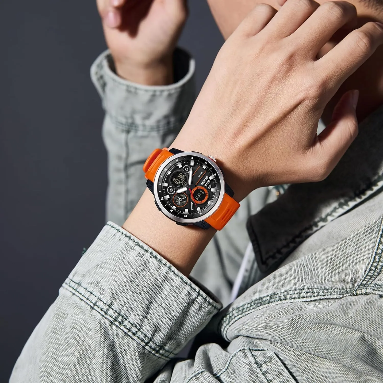 Time Alarm Stopwatch Digital Analog Quartz Business mar novelty Work Wristwatch Watch for Men Sport Waterproof Chronograph Mens Watches with Countdown World 