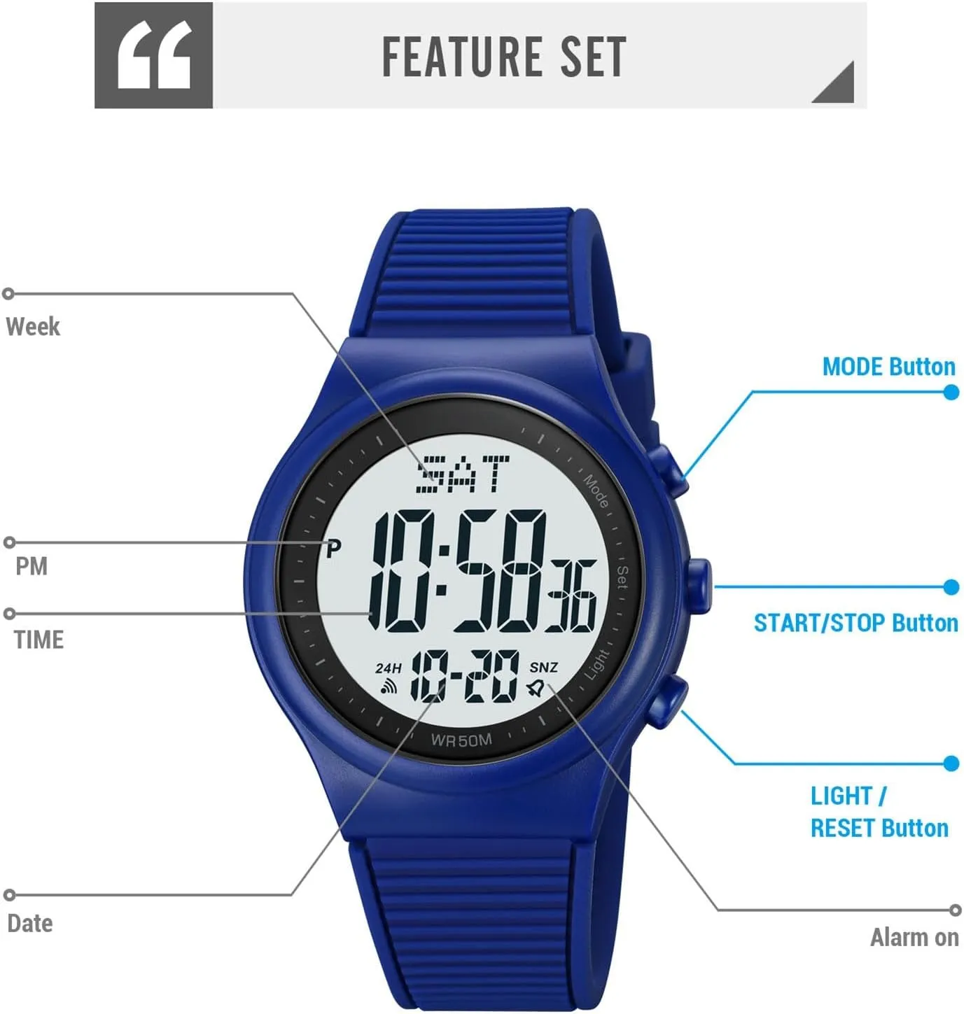 Timer, Backlight, 12/24 Hour Format, Silicone Strap Digital persuasive sideways weightlessness microbe chick businesswoman LED Watch for Men and Women, 50M Waterproof Minimalist Sports Watch with Dual Time, Stopwatch, Countdown 