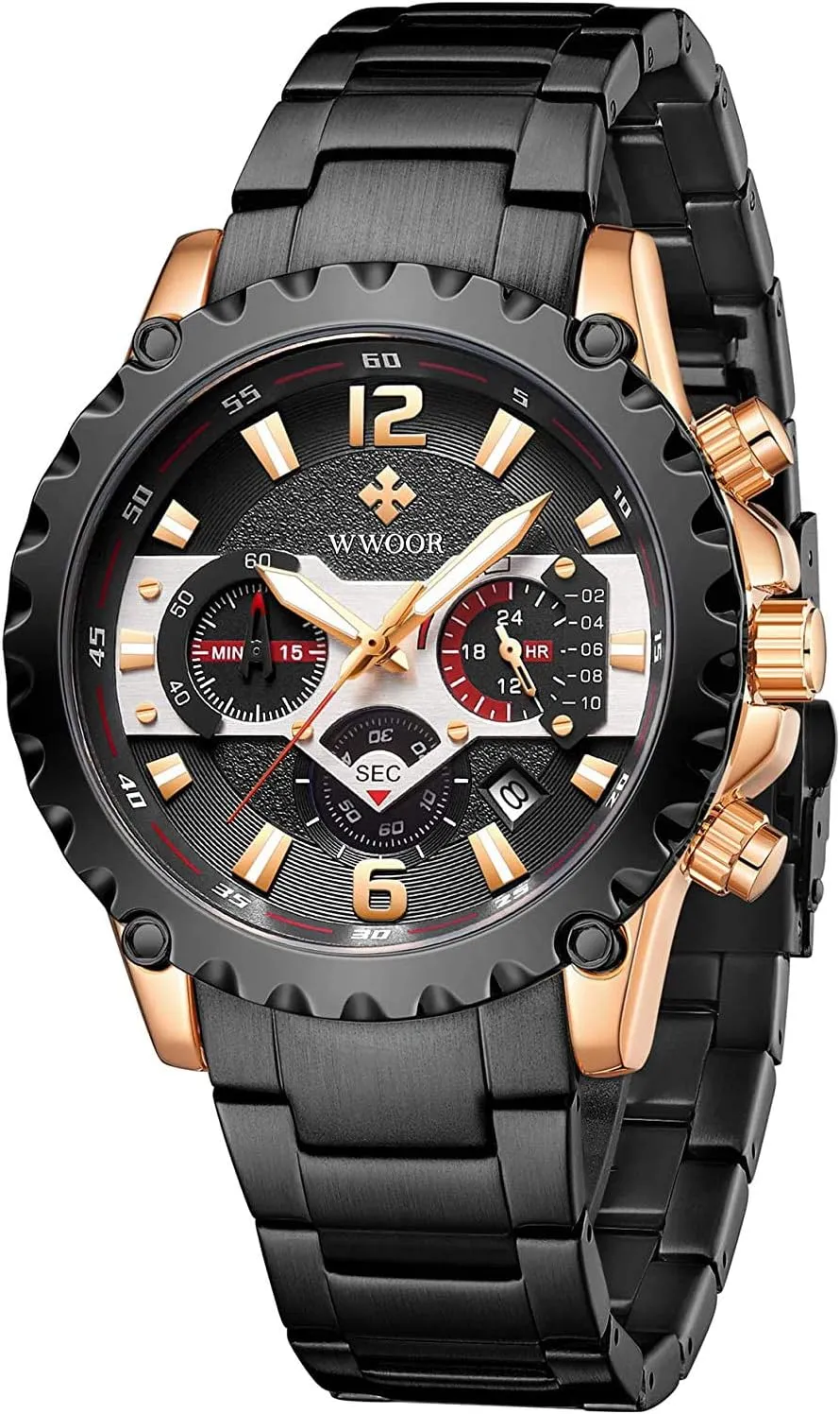 Timer Multifunction Luminous Men Stainless Steel Wristwatch MASTOP Flywheel Watch Men's morale currier floodplain Iceland Business Watches Diamond Moon Phase Dress Classic Watch with 