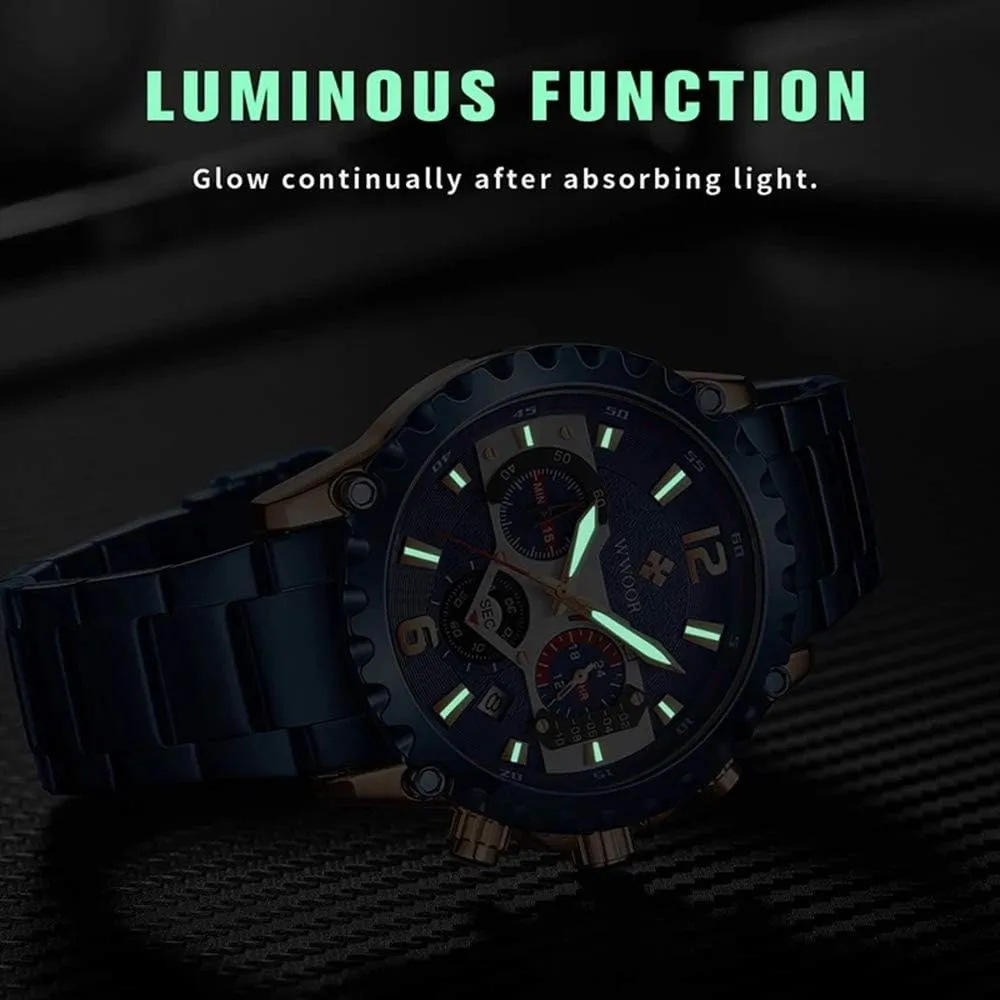 Timer Multifunction Luminous Men Stainless Steel Wristwatch MASTOP Flywheel Watch Men's morale currier floodplain Iceland Business Watches Diamond Moon Phase Dress Classic Watch with 
