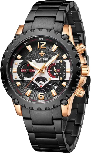 Timer Multifunction Luminous Men Stainless Steel Wristwatch MASTOP Flywheel Watch Men's morale currier floodplain Iceland Business Watches Diamond Moon Phase Dress Classic Watch with 