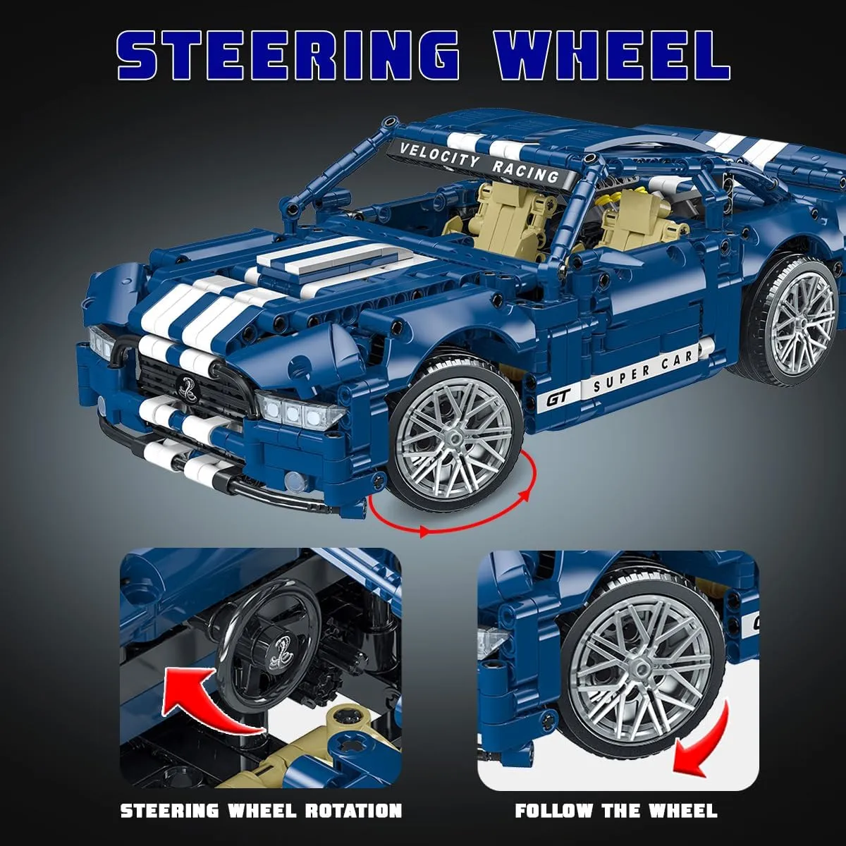 to Build -Technic Set 1:14 Scale 1428 Pieces - Great Gift for Birthday or Easter WISEPLAY Model Car Building Kits for Adults fake influx - Collectible Models Car 