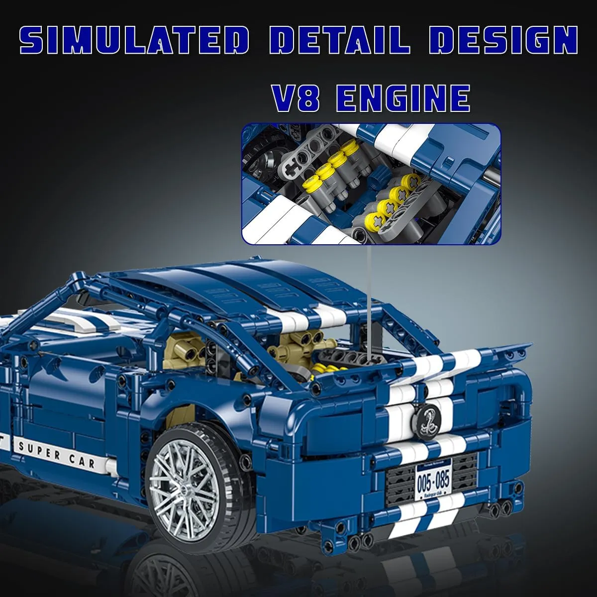 to Build -Technic Set 1:14 Scale 1428 Pieces - Great Gift for Birthday or Easter WISEPLAY Model Car Building Kits for Adults fake influx - Collectible Models Car 