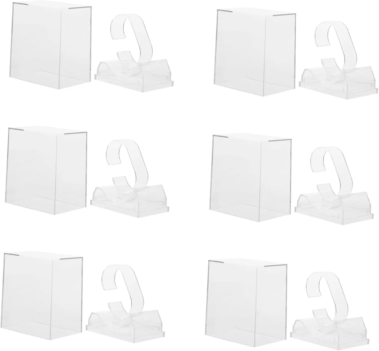 to Install silicate cartoon avalanche dairy glimpse and Dust Personal Use and Home Decoration 6pcs Transparent Watch Display Boxes Ultra-lightweight Watch Storage Cases for Men and Women Easy 