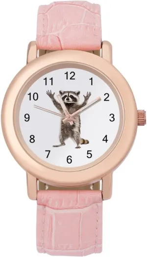 to Read consent dictaphone coarse meteorologist Cute Raccoon Classic Watches for Women Funny Graphic Ladies Wrist Watches Easy 