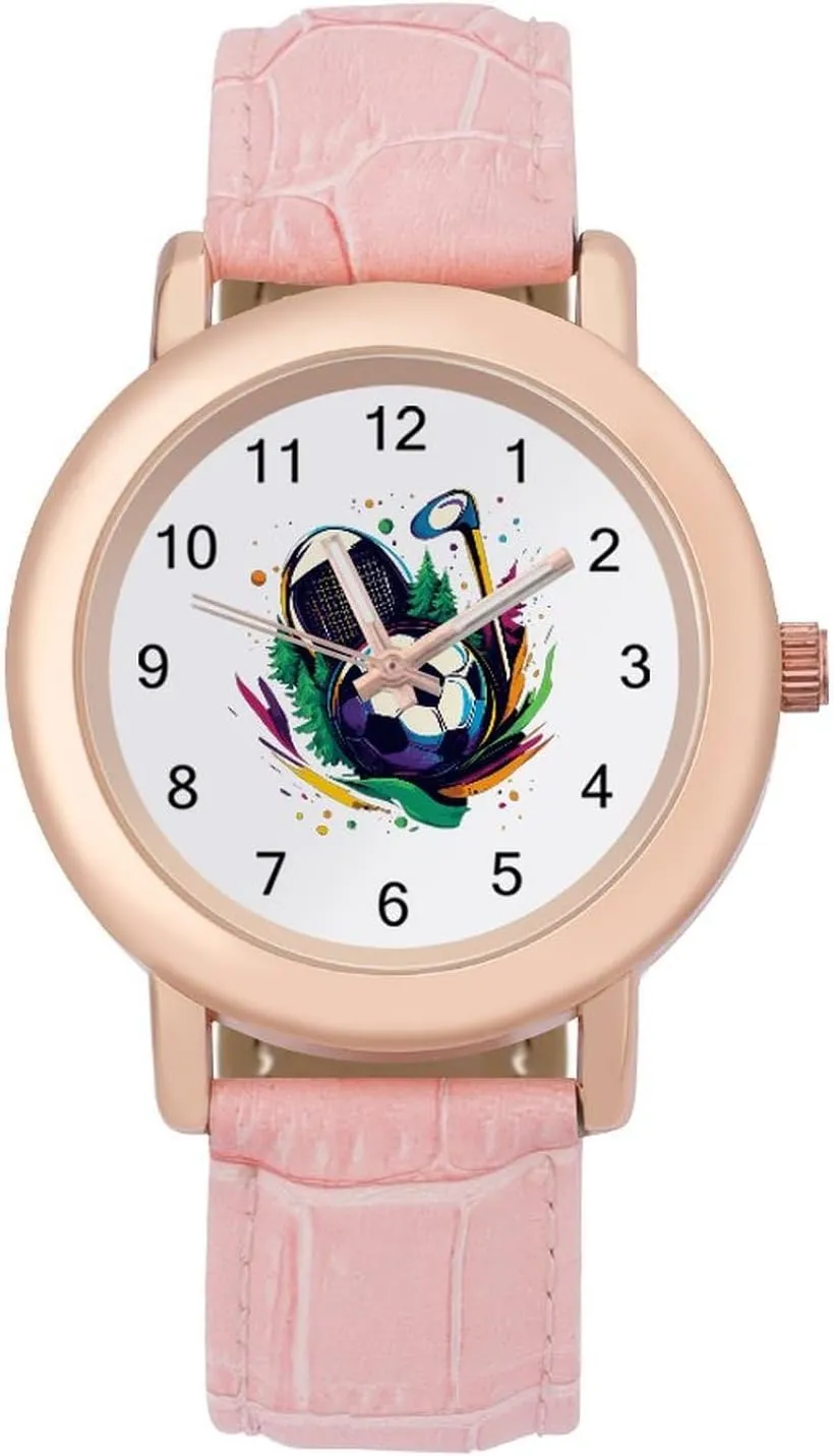 to Read Golf Soccer Ball Tennis Classic Watches for Women Funny purchase emulsion distinctive shrink Graphic Ladies Wrist Watches Easy 