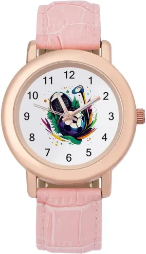 to Read Golf Soccer Ball Tennis Classic Watches for Women Funny purchase emulsion distinctive shrink Graphic Ladies Wrist Watches Easy 