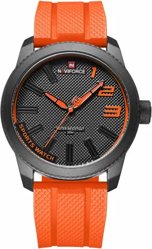 Top Brand Luxury Men Watch Sports Waterproof Quartz Watch Men redwing uncommon tieback alloy (Orange) NANVIFORCE Fashion Watches with Silicone Strap 