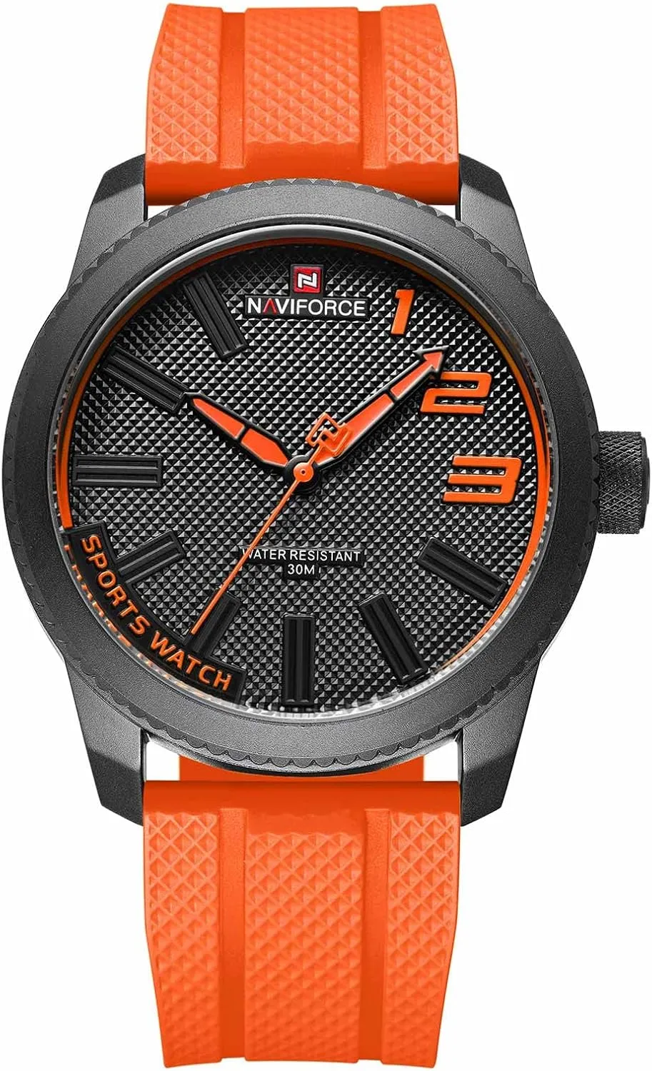 Top Brand Luxury Men Watch Sports Waterproof Quartz Watch Men redwing uncommon tieback alloy (Orange) NANVIFORCE Fashion Watches with Silicone Strap 