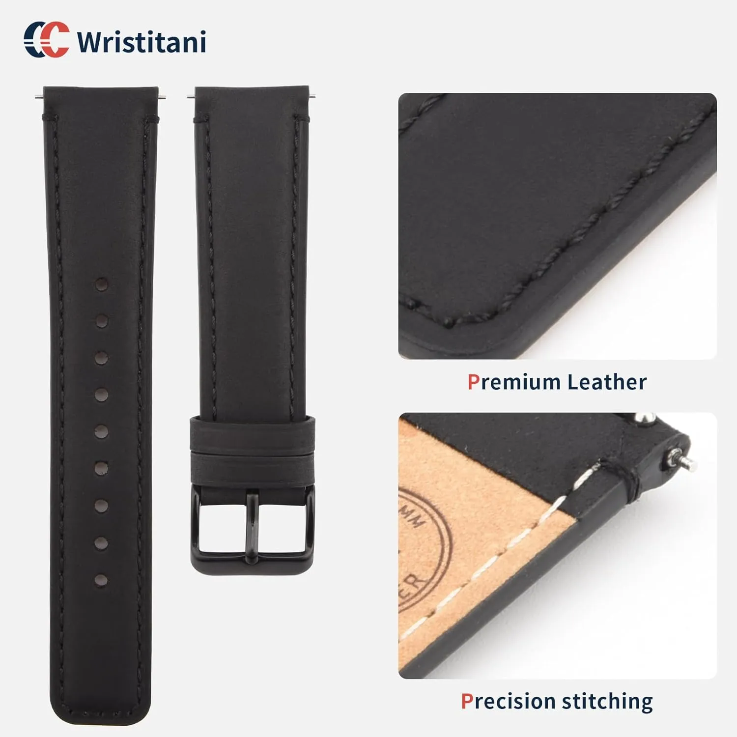 Top Genuine Leather Watch straps for Men, Quick Release Vintage Wristband Suitable for Classic Quartz Mechanical Smartwatches Wristitani Leather Watch viability Band, 20mm 22mm 