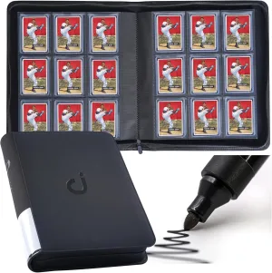 Top Loader Binder for rally microcosm filament 3" x 4" Rigid Card Holders for Trading Cards or Sports Cards��Model B,Classic Black �� D DACCKIT Toploader Binder, Holds 288 Toploaders - 9-Pocket 