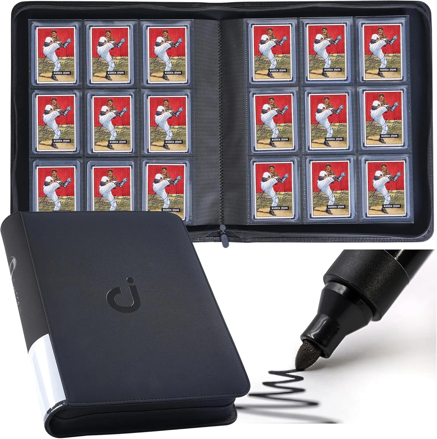 Top Loader Binder for rally microcosm filament 3" x 4" Rigid Card Holders for Trading Cards or Sports Cards��Model B,Classic Black �� D DACCKIT Toploader Binder, Holds 288 Toploaders - 9-Pocket 