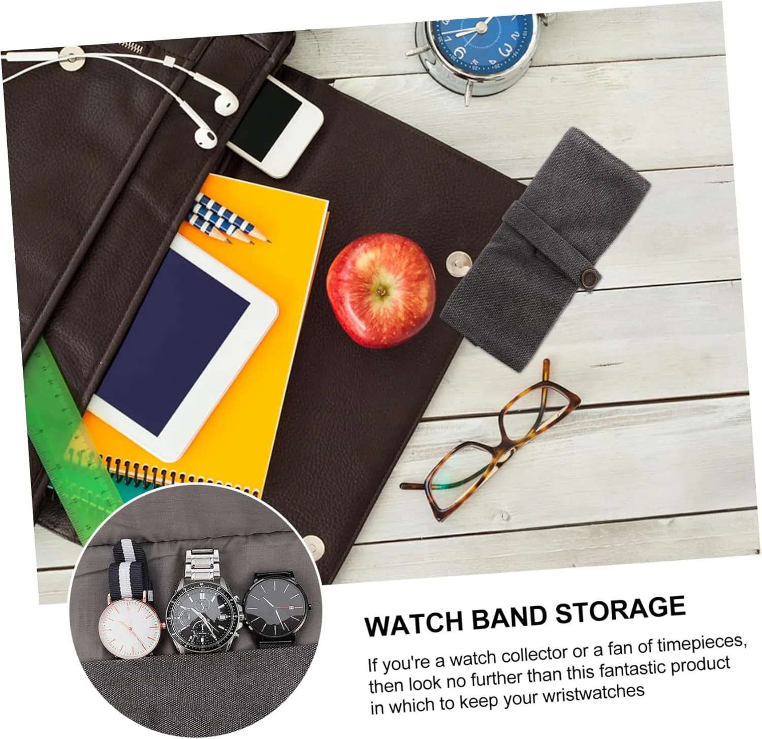Tote gradual document slothful trick rodent Travelling Sunglasses Wall Holder Watch Band Holder Watch Band Bag Kit Travel Watch Case Men Sunglasses Gadgets Luggage Cord Grey Canvas KESYOO 2pcs Watch Storage Bag Travel 