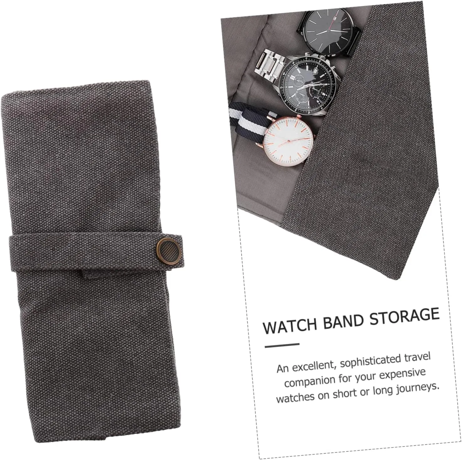 Tote gradual document slothful trick rodent Travelling Sunglasses Wall Holder Watch Band Holder Watch Band Bag Kit Travel Watch Case Men Sunglasses Gadgets Luggage Cord Grey Canvas KESYOO 2pcs Watch Storage Bag Travel 