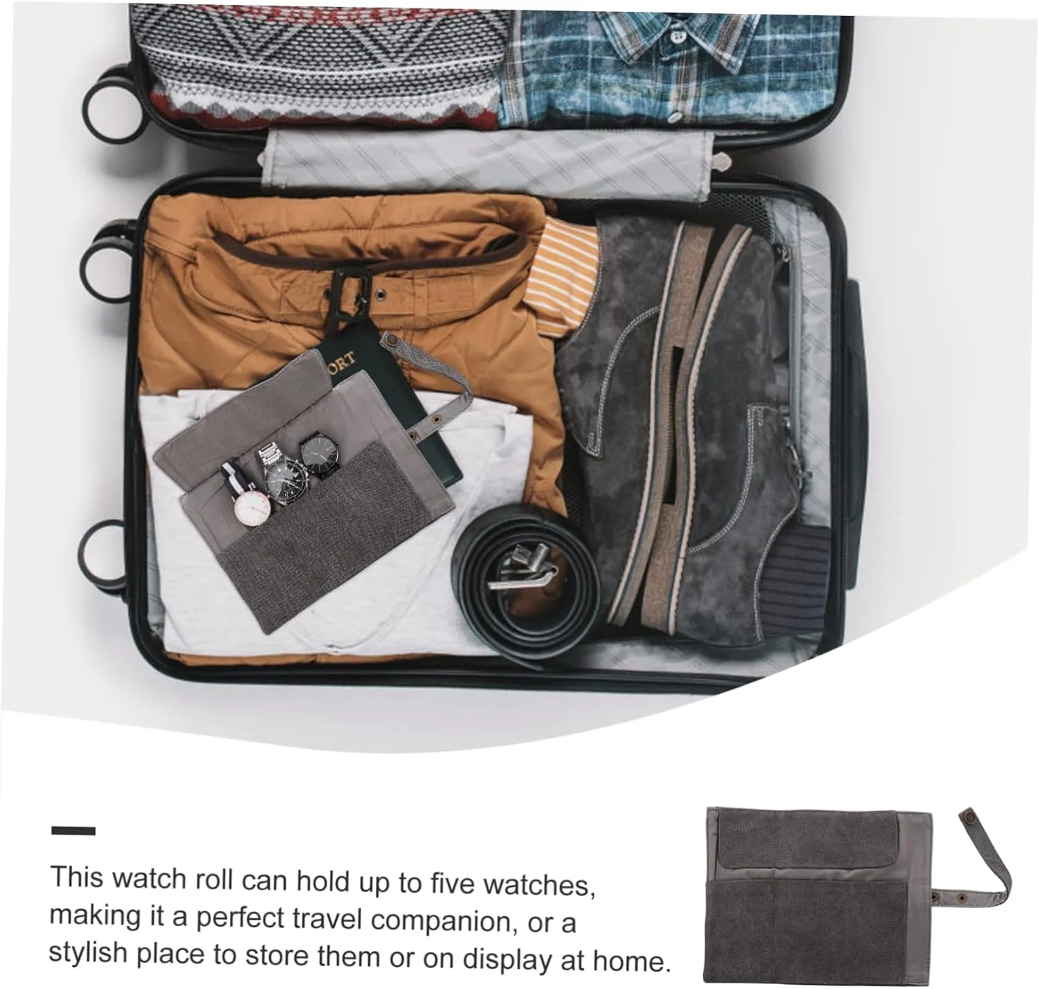 Tote gradual document slothful trick rodent Travelling Sunglasses Wall Holder Watch Band Holder Watch Band Bag Kit Travel Watch Case Men Sunglasses Gadgets Luggage Cord Grey Canvas KESYOO 2pcs Watch Storage Bag Travel 