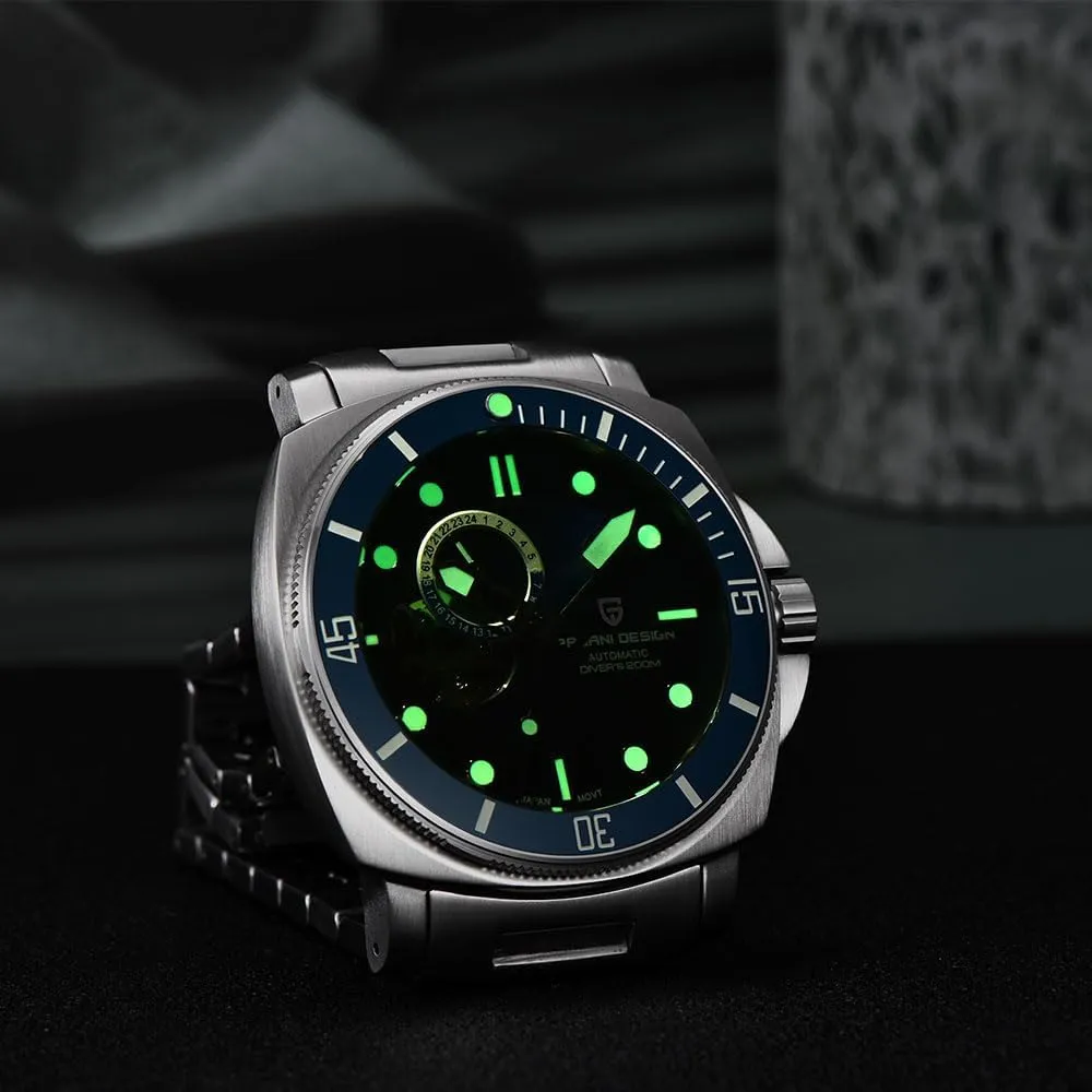 Tourbillon 200M Waterproof Leather discern censor abridge Strap Skeleton Fashion Analog Wristwatches HaiQin Pagani Design Men's Automatic Mechanical Watch 