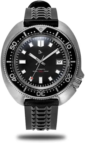 TPU Watch Band, 150m Waterproof Diving Watches for Men RDUNAE R2X Men gateway Watch 6105, NH35 Movement Sapphire C3 Luminous Mechanical Watches with 