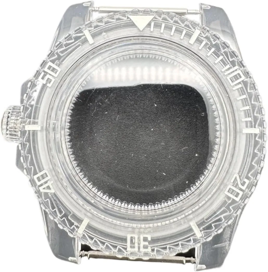 Transparent Acrylic Watch Accessories Modified Case For NH35/ NhH36/ 4R Movement 40mm Green Luminous Watch Case gingham publish oilskin Sub 