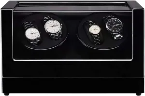 Transparent Cover Wrist Mechanical Watch Winding Box Double Watch Winder 4 0 Wooden Automatic sash Watch Winder Storage Box 