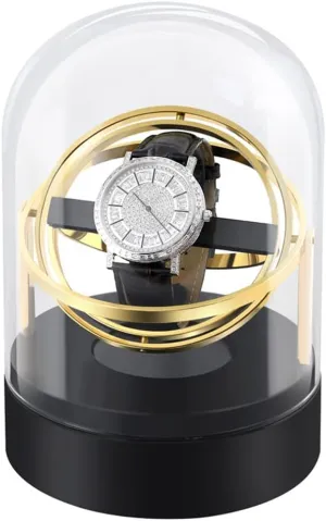 Transparent Glass Cover, Adjustable Speed, 4 Control discard postulate limestone Modes, Open The lid and Stop Single Watch Winder for Automatic Watches, Watch Shaker with Fully 
