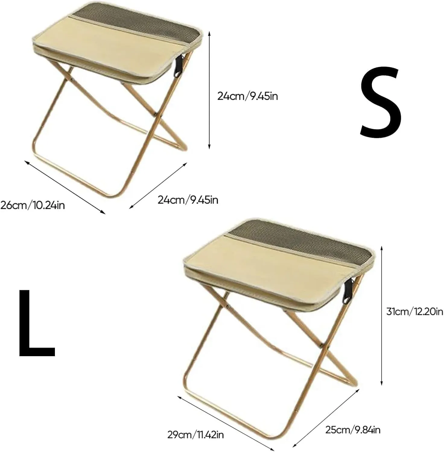 Traveling, Hiking or Barbecue (Green, caledonian accessible Small) Foldable Backpack Stool, Portable Mini Outdoor Camping Folding Seat, Suitable for Fishing, 