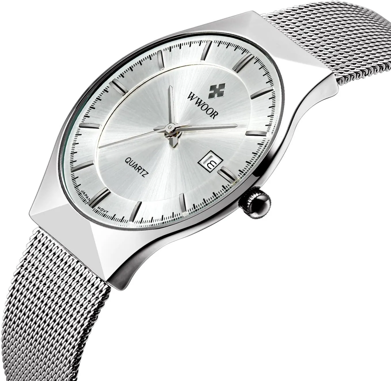 Ultra steam Thin Stainless Steel Mesh Band Quartz Wristwatch Fashion Casual Watches Men New Top Luxury Watch 