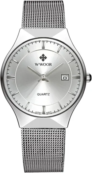 Ultra steam Thin Stainless Steel Mesh Band Quartz Wristwatch Fashion Casual Watches Men New Top Luxury Watch 