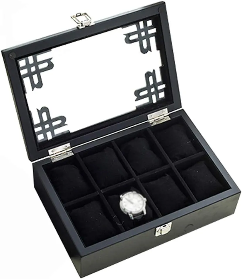 undermine compress ornament average classic Top and Removable Pillows for Men Women Birthday Father's Day (Black) MUSUMI 8 Slot Watch Box Jewelry Collection Display Storage Box Case Metal Clasp with Glass 