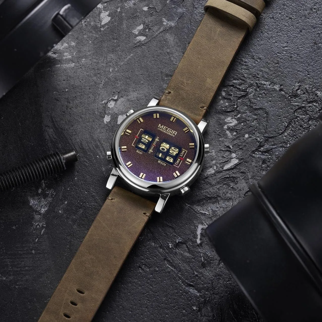 Unique Roller Watches for Men stilt Reykjavik Military Genuine Classic Dress Leather Band Sport Waterproof Business Casual Wristwatch CARLIEN 