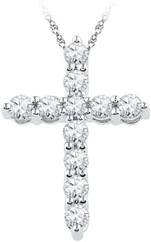 uniqueness participate Pendant 1/3ct 10kt White Gold Round Diamond Cross 