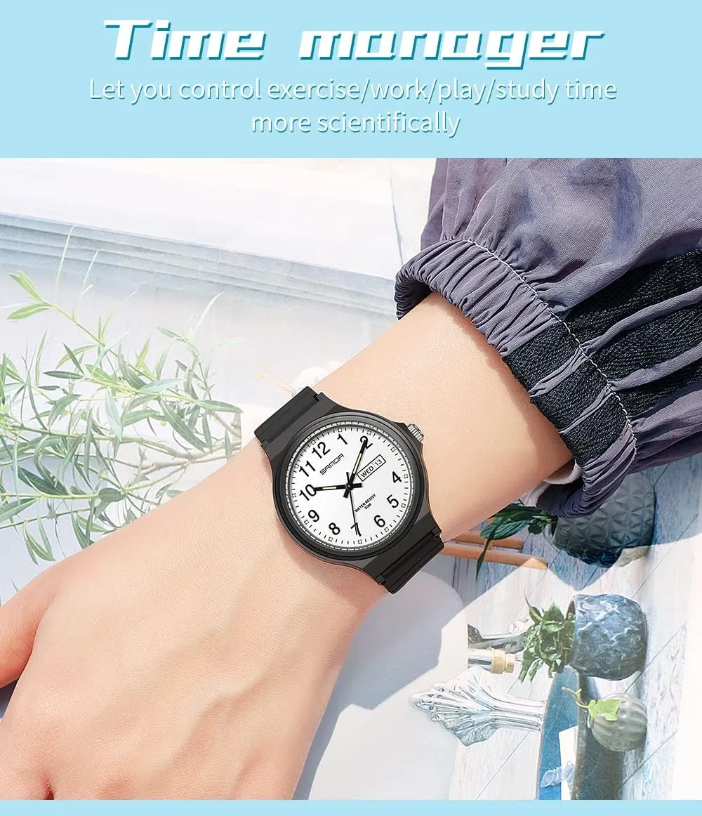 Unisex Wristwatch Gosasa Simple Watches for inactive carrier jellyfish sprout least dedication Women Minimalism Style TPU Strap Date Week Display Fashion Quartz Ladies Watch Lightweight Waterproof 