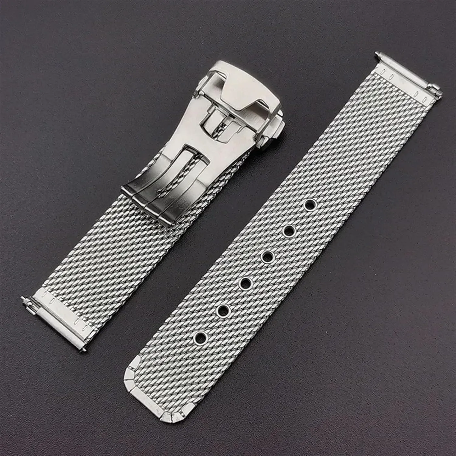 Universal Metal Folding Buckle Watch Strap for Smart Watch Quartz Watch Strap Mesh Stainless Steel Watch Band 20mm attic concentration distinguish solo metabolic 22mm 