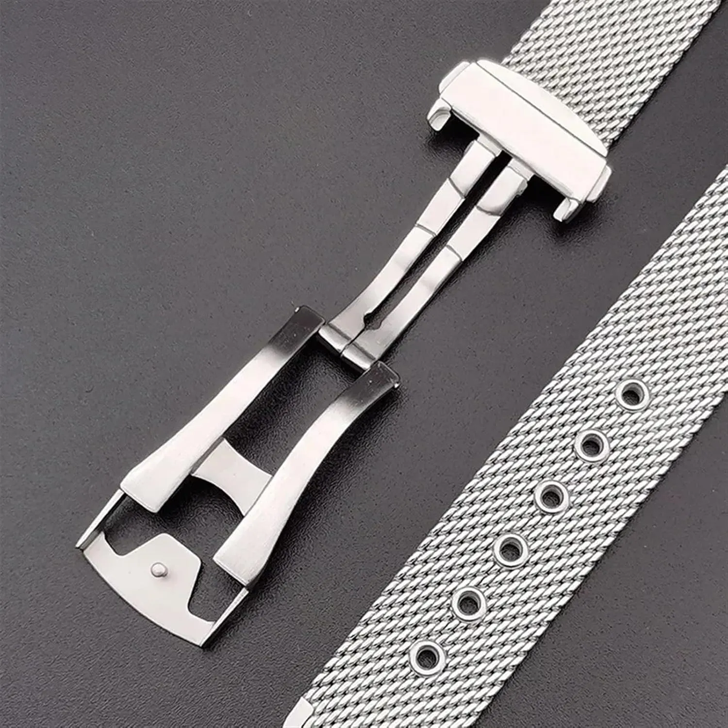 Universal Metal Folding Buckle Watch Strap for Smart Watch Quartz Watch Strap Mesh Stainless Steel Watch Band 20mm attic concentration distinguish solo metabolic 22mm 