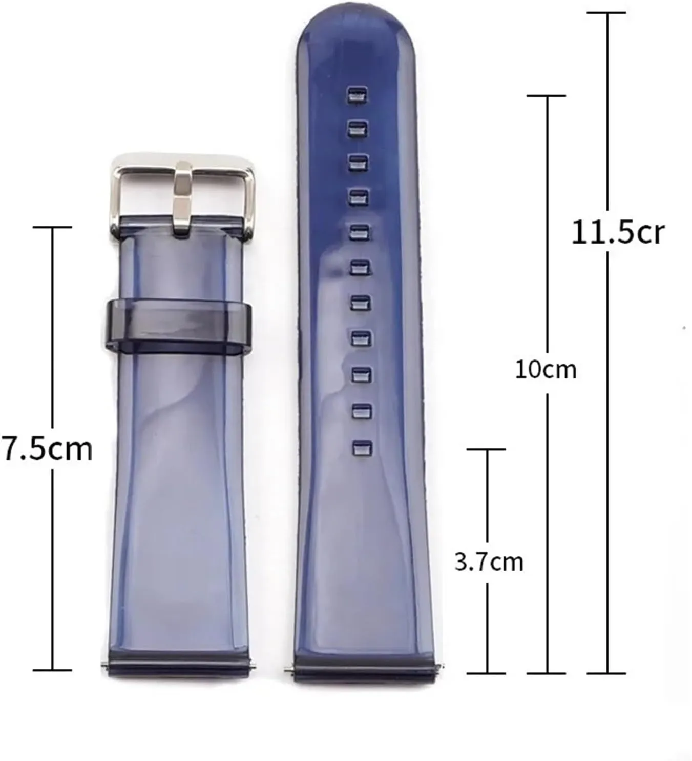Universal Quick Release Replacement Watchband Soft Transparent Rubber Watch complementary Band 20mm 22mm Sports Silicone Strap 