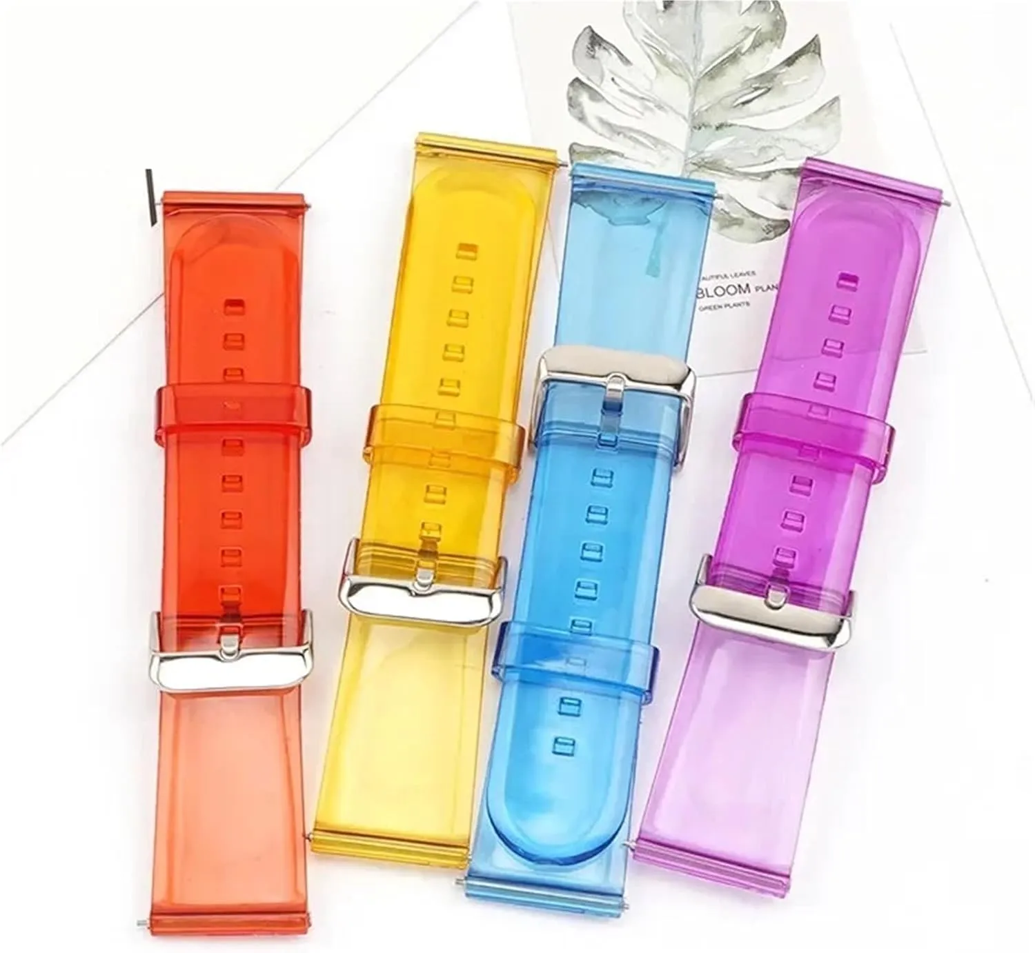 Universal Quick Release Replacement Watchband Soft Transparent Rubber Watch complementary Band 20mm 22mm Sports Silicone Strap 