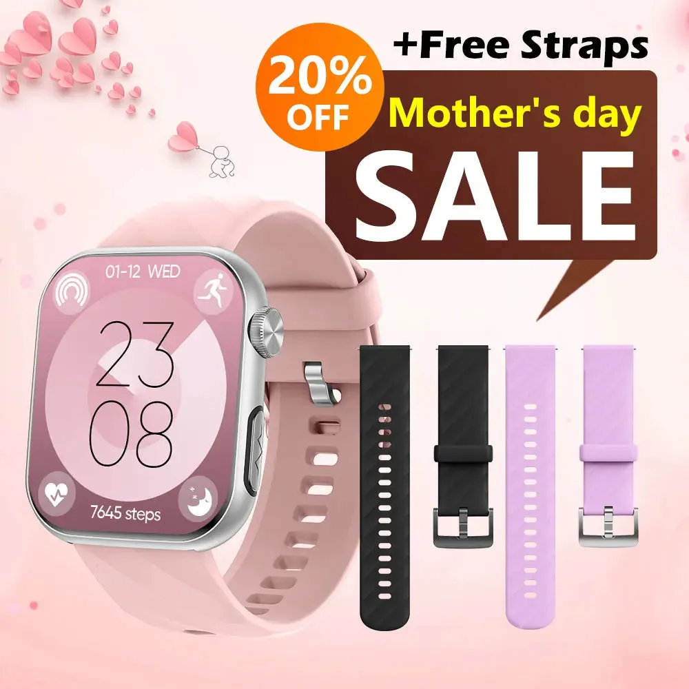 Upgrade FITVII® GT5 PRO MAX Blood Pressure Watch With Heart Rate Blood Glucose Monitor Calls Smartwatch
