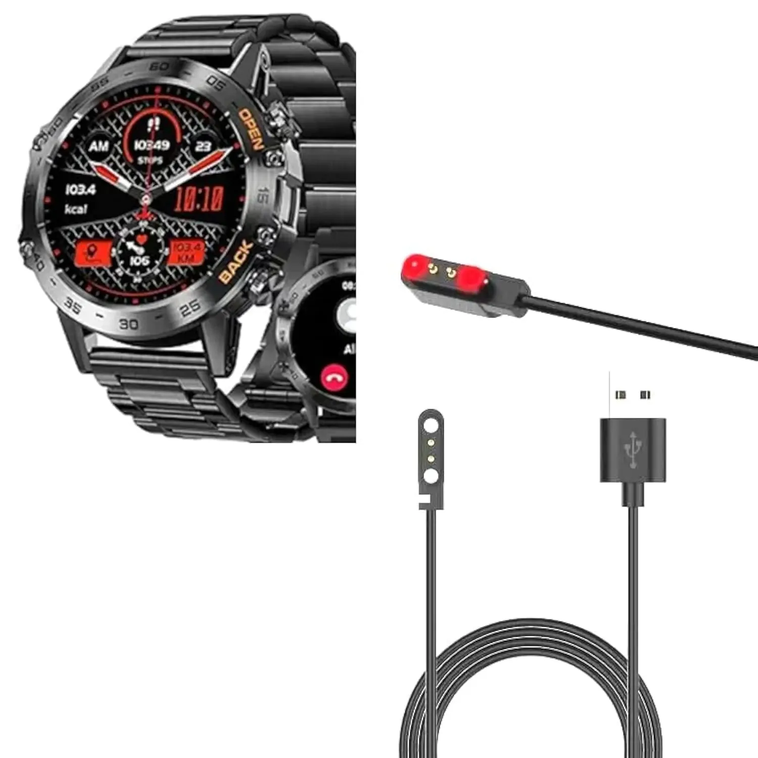 USB Cable for LIGE K52/SUNKTA K52/Linwear K52/EIGIIS K52 Smart Watch Magnetic Replacement Charger Compatible for K52 Smart Watches
