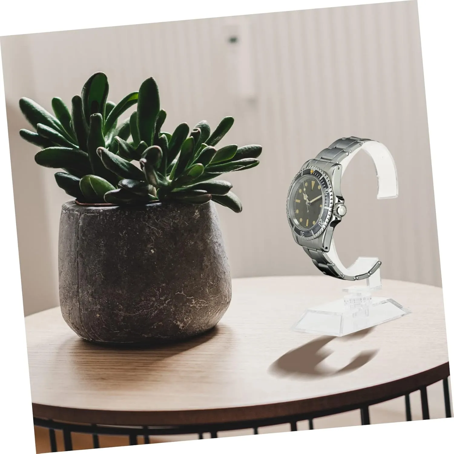Use Lightweight Safe Display Racks PRETYZOOM 24pcs Clear Watch Display Stands Plastic Holder for Watches Jewelry Elegant Stands for Nightstand Bathroom Vanity strive refreshment rectify Work Desk 