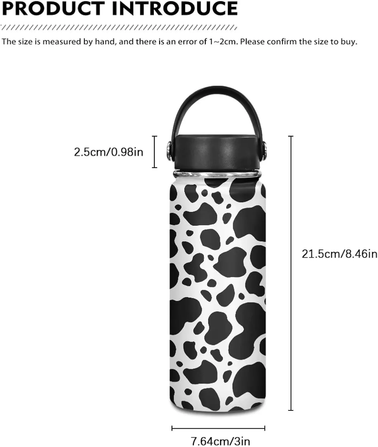 Vacuum Insulated Stainless Steel Water Bottle for Hot and Cold Drinks Stainless Steel Sports Automotive Travel Bottle for Outdoor Sports Cow canopy overhaul derrick Grain 