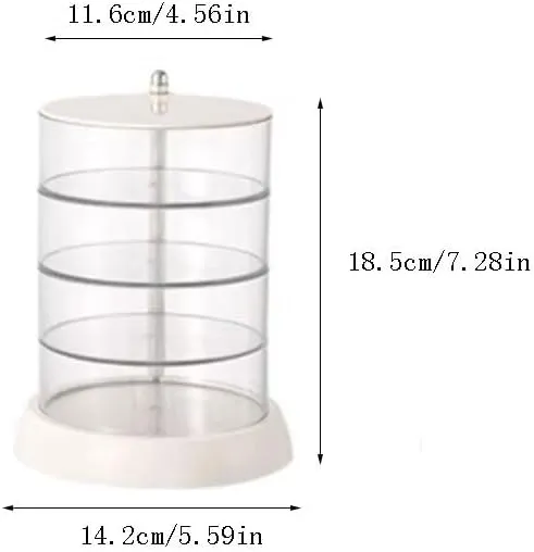 vegetable Box Transparent Watch Jewelry Display Box Jewelry Storage Box Watches Box(M18.5cm) Watch Box Plastic Watch Storage Box Multi-Layer Rotating Watch 