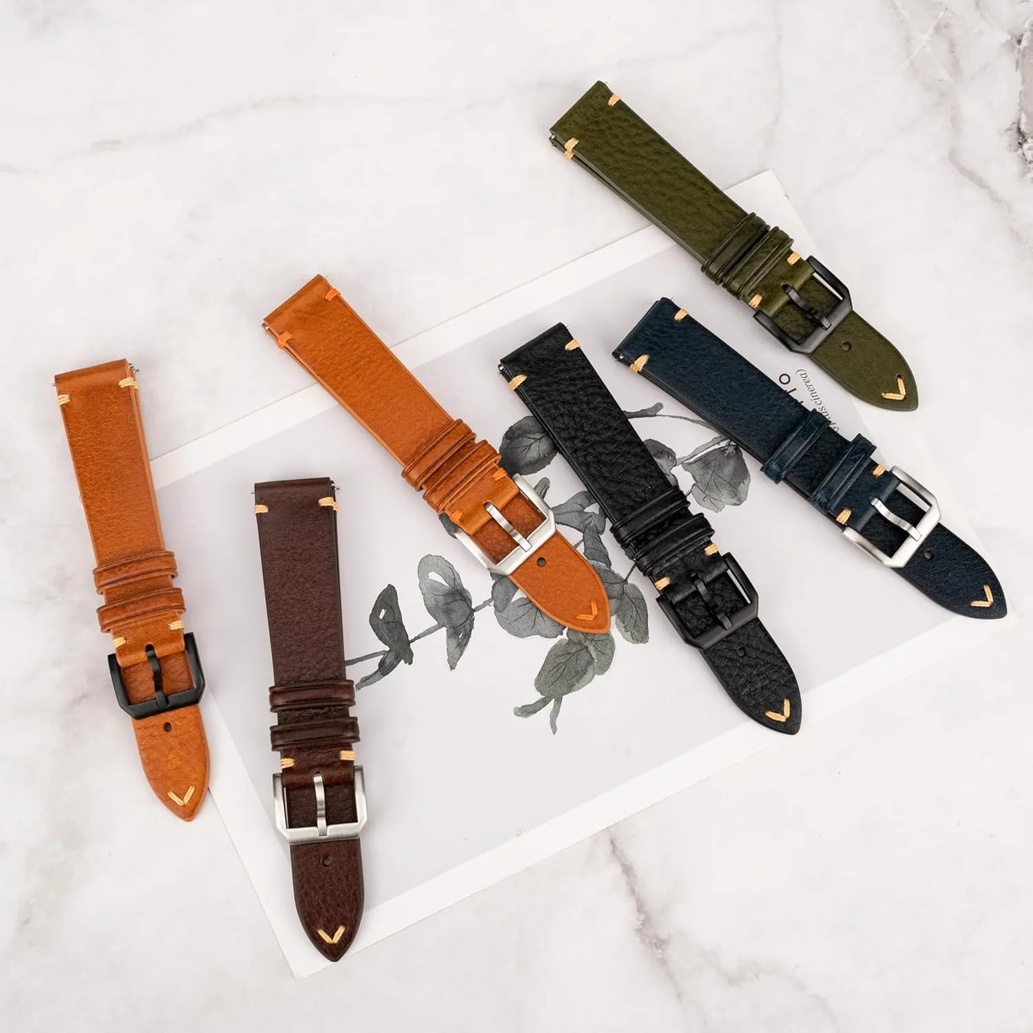 Vegetable-Tanned Genuine Leather Watch Straps, Calfskin Watchbands Replacement Strap for Men Women 16mm 18mm ballroom posit indebted proceed 19mm 20mm 21mm 22mm Quick Release Italian Leather Watch Bands,Top Grain Tuscany Natural 