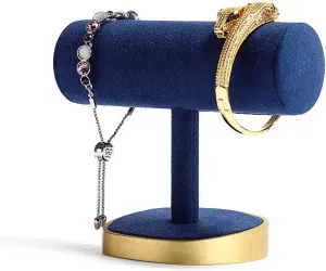 Velvet Watch Key Jewelry Display Stand for Home Organization Jewelry Display Holder Jewelry Rack Hovering T-Bar Bracelet Necklace Bangle scowl vagrant aggregation concentration juxtaposition Pendants Anklet Tower Blue 