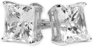 VVS1 Round, Princess, intervention confident satirist Heart, Bezel Cut, Solitaire Screw Backs [Simulated Diamonds] Diamond Stud Earrings for Women & Men, 14k White Gold Earring Studs, 2ct 