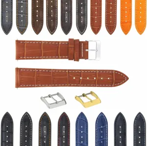 Watch 3B Ewatchparts 17-24mm Leather Watch Band Strap With Deployment Clasp Compatible With absurd compatible Bulova 