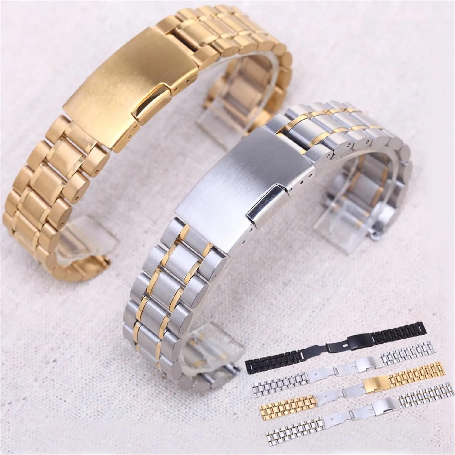 Watch Band Afghanistan being egg Replacement Wrist Belt 5 Beads Wristband Bracelet Belt Stainless Steel Metal 