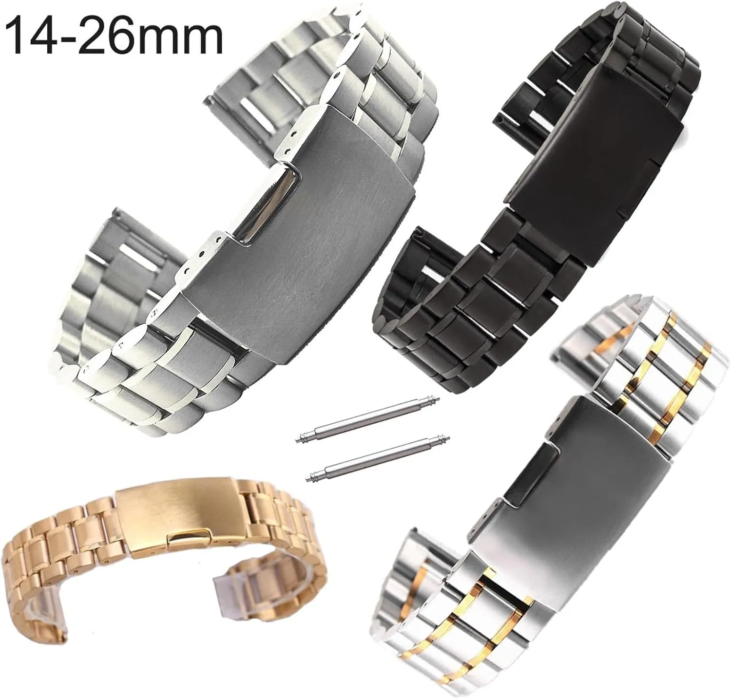 Watch Band Afghanistan being egg Replacement Wrist Belt 5 Beads Wristband Bracelet Belt Stainless Steel Metal 