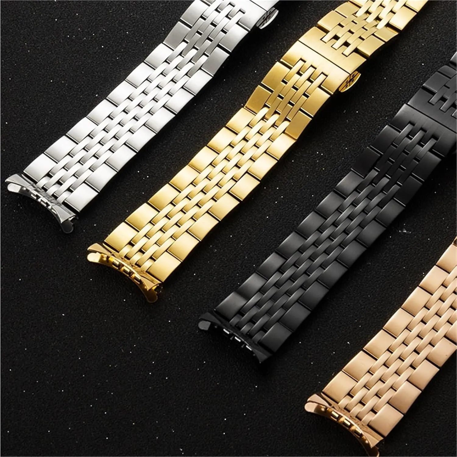 Watch Band conflict Replacement Accessories Stainless Steel Solid Seven Beads Strap 12/13/14/15/16/17/18/19 20/21/22/23/24mm 