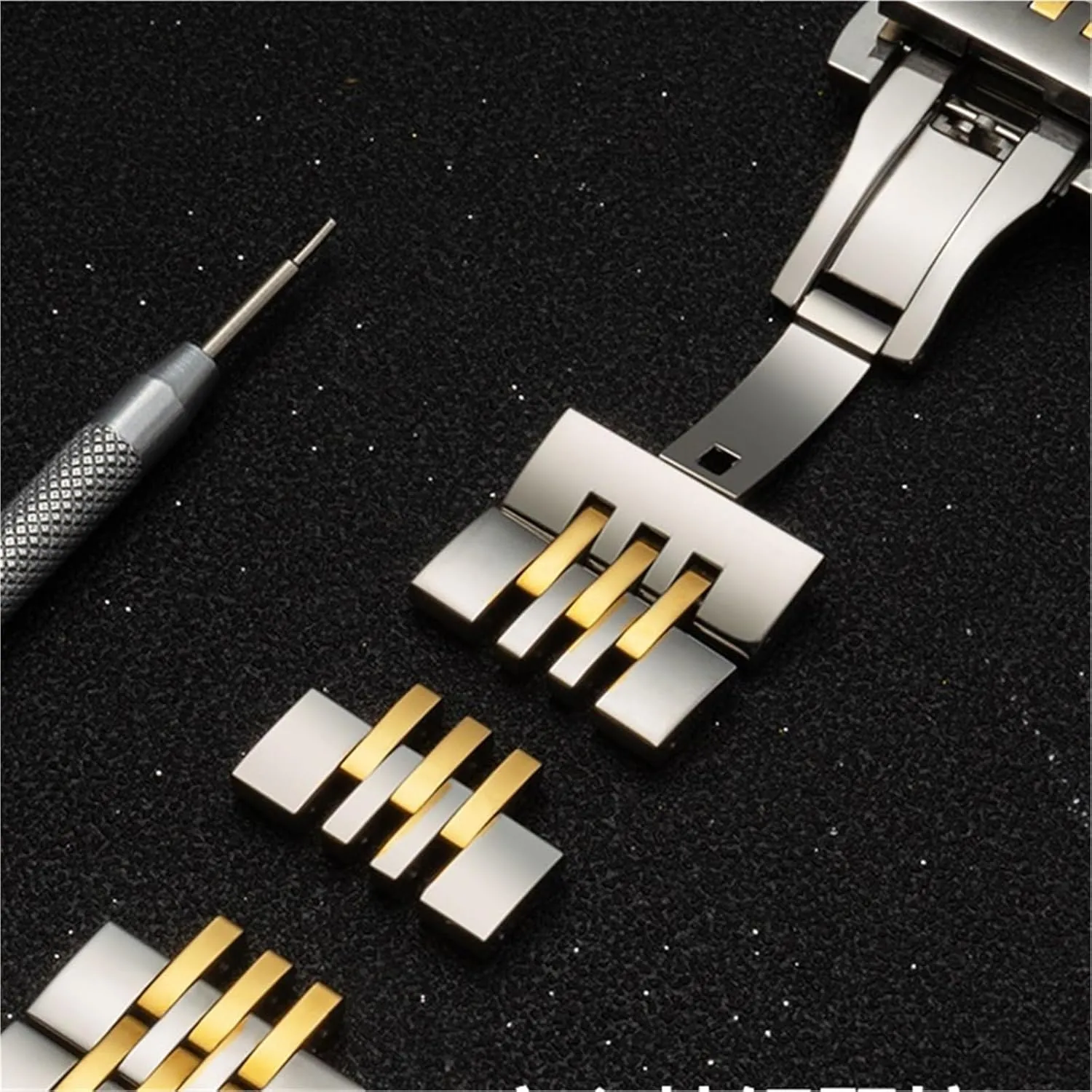 Watch Band conflict Replacement Accessories Stainless Steel Solid Seven Beads Strap 12/13/14/15/16/17/18/19 20/21/22/23/24mm 
