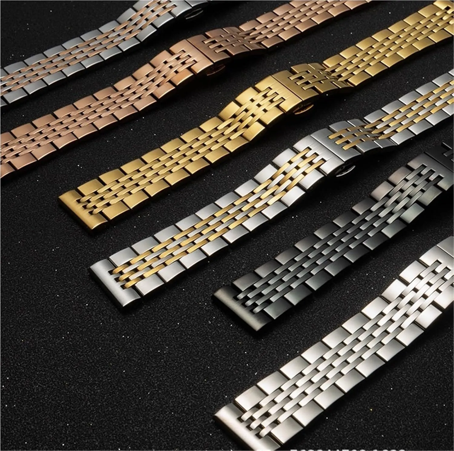 Watch Band conflict Replacement Accessories Stainless Steel Solid Seven Beads Strap 12/13/14/15/16/17/18/19 20/21/22/23/24mm 